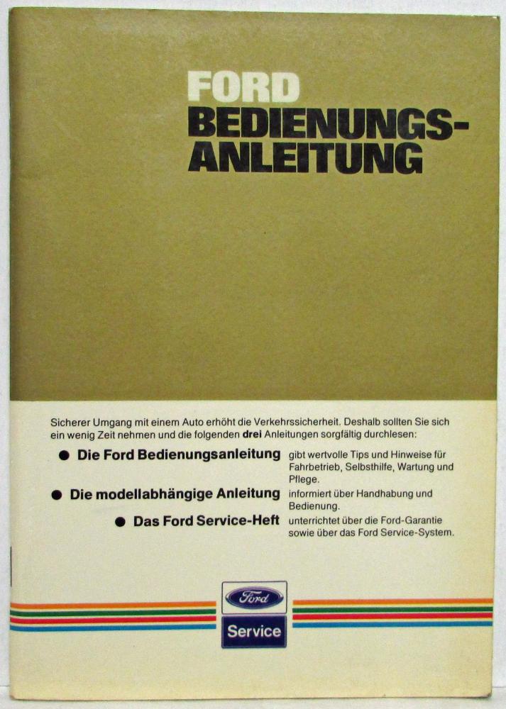 1984 Ford Bedienungsanleitung - Owners Manual - German Text