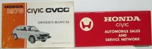 1978 Honda Civic CVCC Owners Manual with Sales and Service Directory