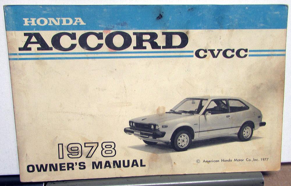 1978 Honda Accord CVCC Owners Manual Care & Operation Instructions
