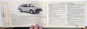 1978 Honda Accord CVCC Owners Manual Care & Operation Instructions