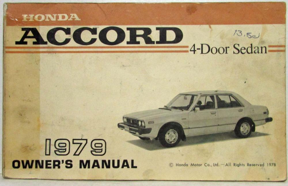 1979 Honda Accord 4-Door Sedan Owners Manual