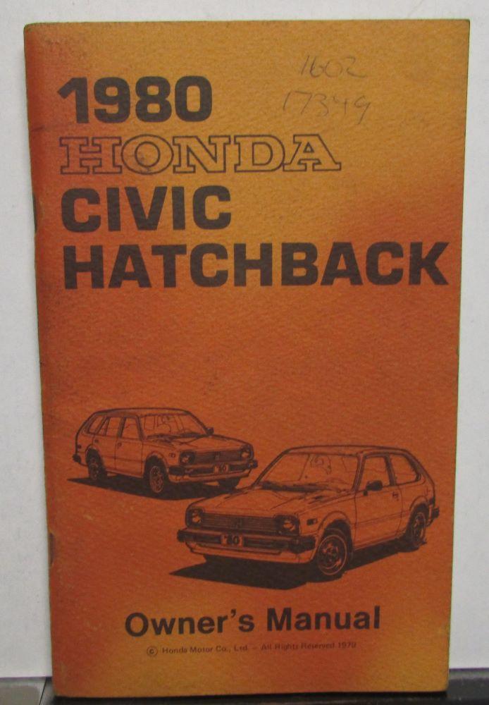 1980 Honda Civic Hatchback Owners Manual