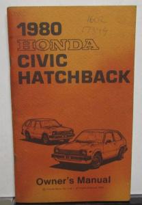 1980 Honda Civic Hatchback Owners Manual