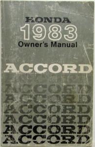 1983 Honda Accord Owners Manual