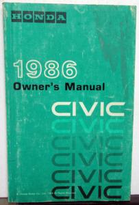 1986 Honda Civic Owners Manual