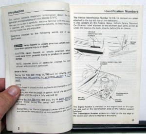 1986 Honda Civic Owners Manual