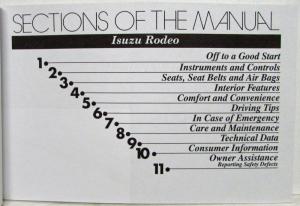 1996 Isuzu Rodeo Owners Manual