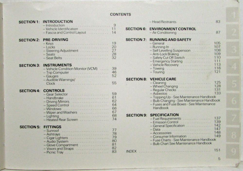 1988? Jaguar XJ6 Drivers Handbook Owners Manual