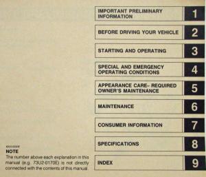 1988 Mazda 323 Owners Manual - 8789