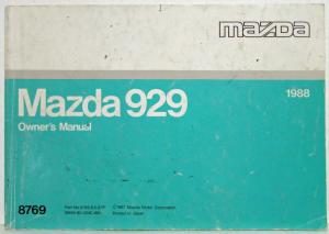 1988 Mazda 929 Owners Manual