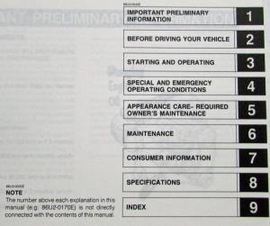 1988 Mazda MX-6/626 Owners Manual