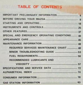 1976 Mazda 808 1300 Owners Manual