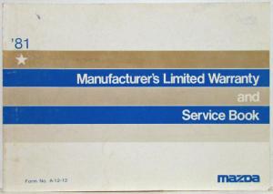 1981 Mazda 626 Owners Manual with Limited Warranty & Service Book