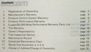 1981 Mazda 626 Owners Manual with Limited Warranty & Service Book