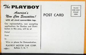 1948-1951 Playboy Motor Car Corporation Dealer Application Postcard Original