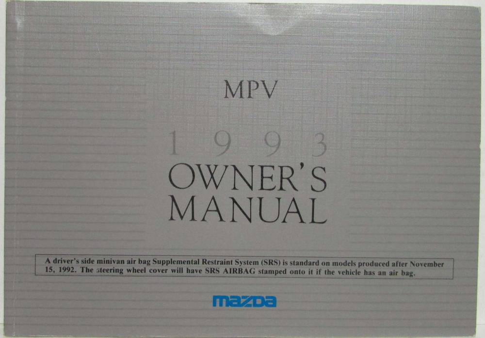 1993 Mazda MPV Owners Manual