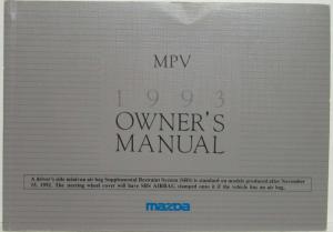 1993 Mazda MPV Owners Manual