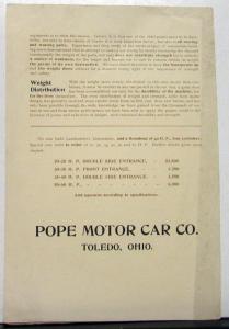 1906 Pope Toledo Type XII 35 40 HP Sales Brochure Folder Original