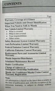 1995 Mazda 626 Owners Manual and Warranty Info in Case