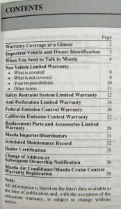 1995 Mazda Protege Owners Manual and Warranty Info in Case