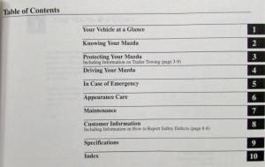 1996 Mazda Protege Owners Manual and Warranty Info in Case