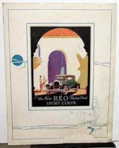 1927 1928 REO Flying Cloud Sport Coupe Color Sales Brochure Original