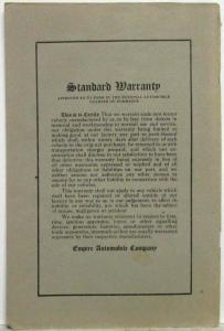1916-1917 Empire Model 60 Instruction Book and Parts Price List