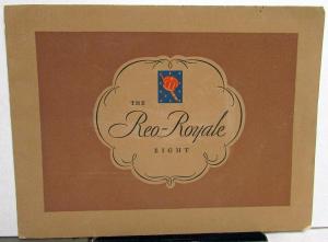 1932 REO Royale Eight Prestige Sales Brochure Suede Cover Original Rare