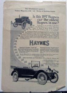 1916 Haynes Light 6 & 12 Models 36 37 40 41 Advertisement for Magazine Original