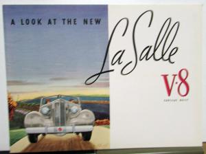 1937 Cadillac La Salle V-8 Prestige Color Sales Brochure Original W/Envelope