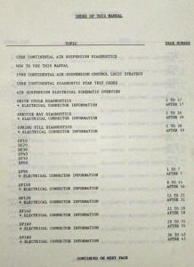 1988 Lincoln Continental Preliminary Air Suspension Diagnostics Service Manual