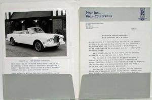 1986 Rolls-Royce Press Kit - Corniche II Spur & Spirit Camargue Bentley Mulsanne