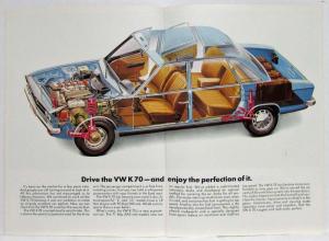 1975 Volkswagen VW K70 Pink Cover Sales Brochure