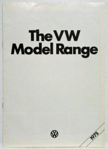 1975 Volkswagen VW Model Range Sales Brochure for UK Market