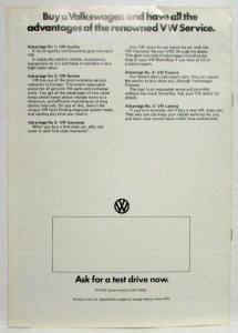 1975 Volkswagen VW Model Range Sales Brochure for UK Market