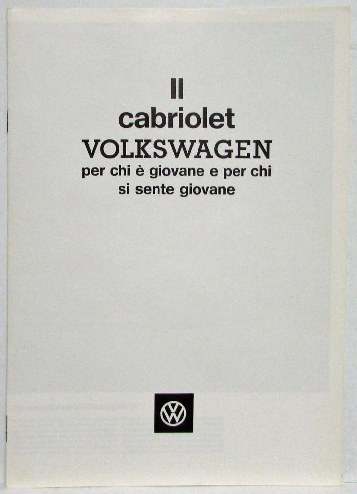 1976 Volkswagen VW Cabriolet Sales Brochure - Italian Text