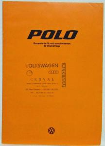 1976 Volkswagen VW Polo Sales Brochure - French Text
