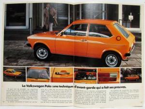 1976 Volkswagen VW Polo Sales Brochure - French Text