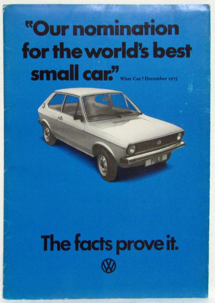 1976 Volkswagen VW Polo Worlds Best Small Car Sales Folder - UK Market