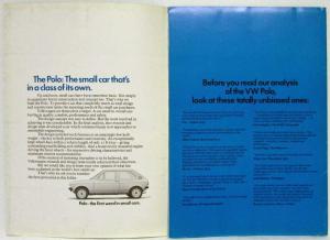 1976 Volkswagen VW Polo Worlds Best Small Car Sales Folder - UK Market