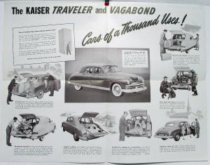 1949 Kaiser Traveler Vagabond Sedan Pickup Double Life Sales Folder Original