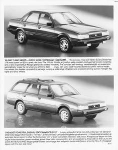1985 Subaru 4WD Turbo Sedan and Station Wagon Press Photo 0053