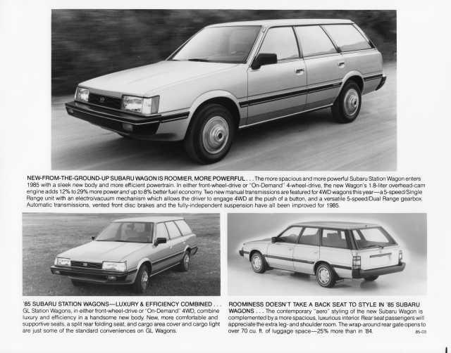1985 Subaru GL Station Wagons Press Photo 0055
