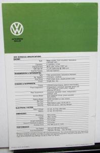 1978 Volkswagen VW Scirocco Goes as Good as It Looks Sales Brochure