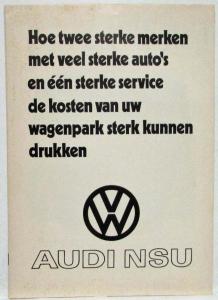 1978 Volkswagen VW and Audi NSU Fleet Vehicle Sales Folder/Poster - Dutch Text