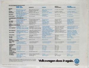 1978 Volkswagen VW Does It Again Sales Brochure