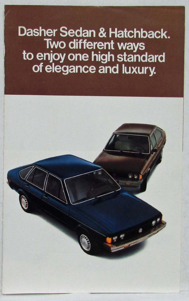 1978 Volkswagen VW Dasher Sedan and Hatchback Sales Brochure