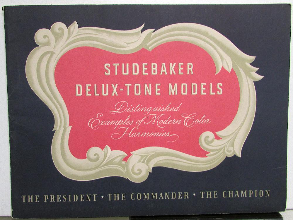 1940 Studebaker President Commander Champion Delux-Tone Sales Brochure Portfolio