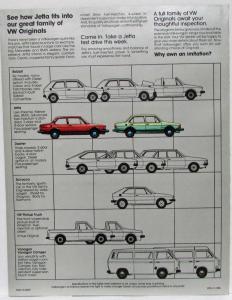 1980 Volkswagen VW Jetta Newest Original Sales Tri-fold Brochure with Envelope