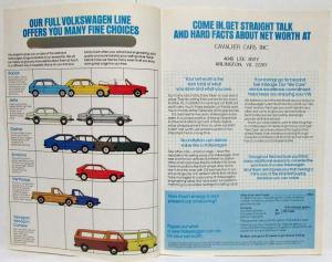 1980 Volkswagen VW Drive Up Your Net Worth Advertising Mailer